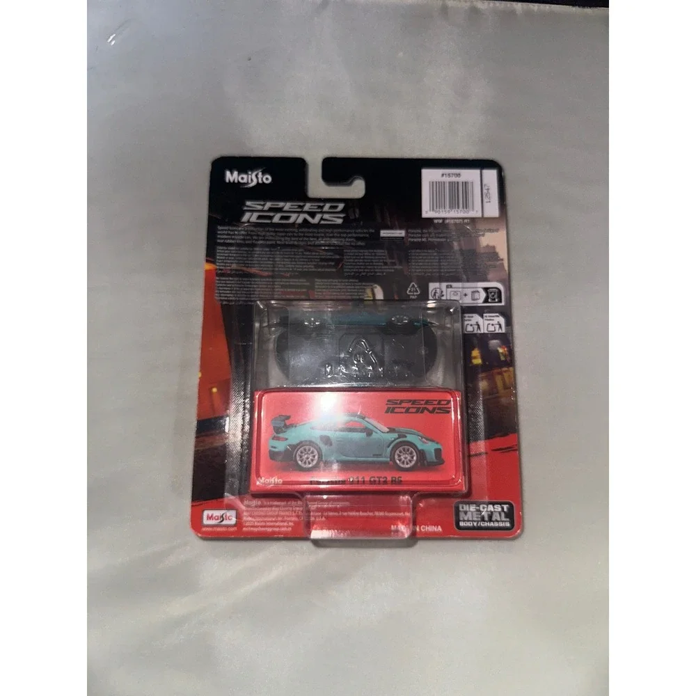 Maisto Speed Icons Porsche 911 GT2 RS Teal 1:64 Die-Cast Metal‎ Car New 2024